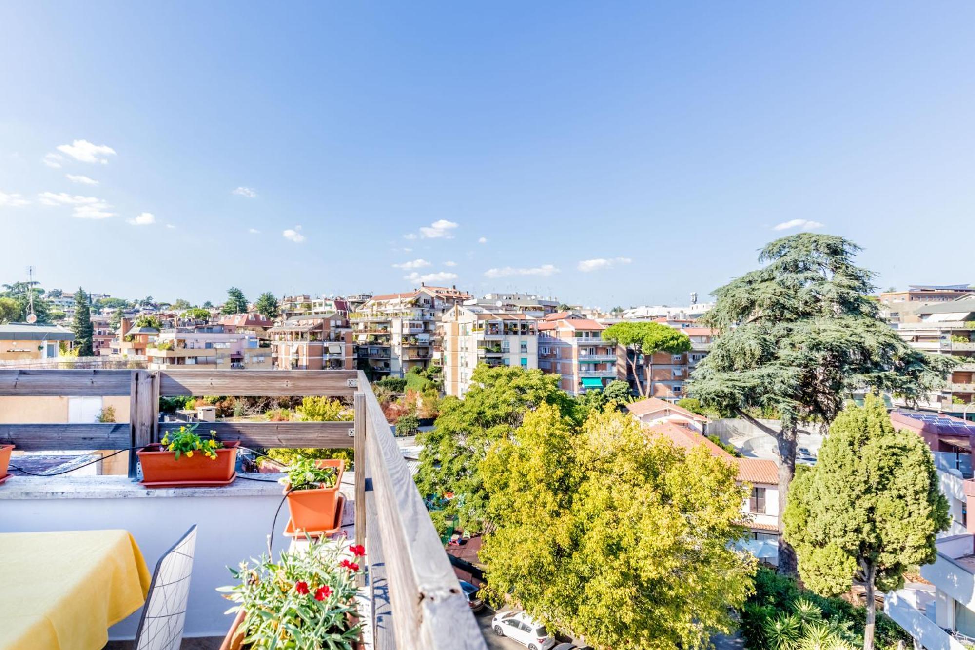Attico Trilocale In Zona Farnesina Apartman Róma Kültér fotó